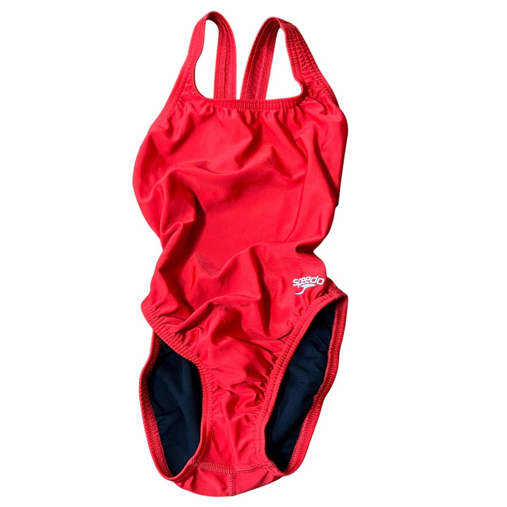 Speedo Kids Girls Team Red One Piece Swimsuit Racerback Size 22 8002406601 NEW